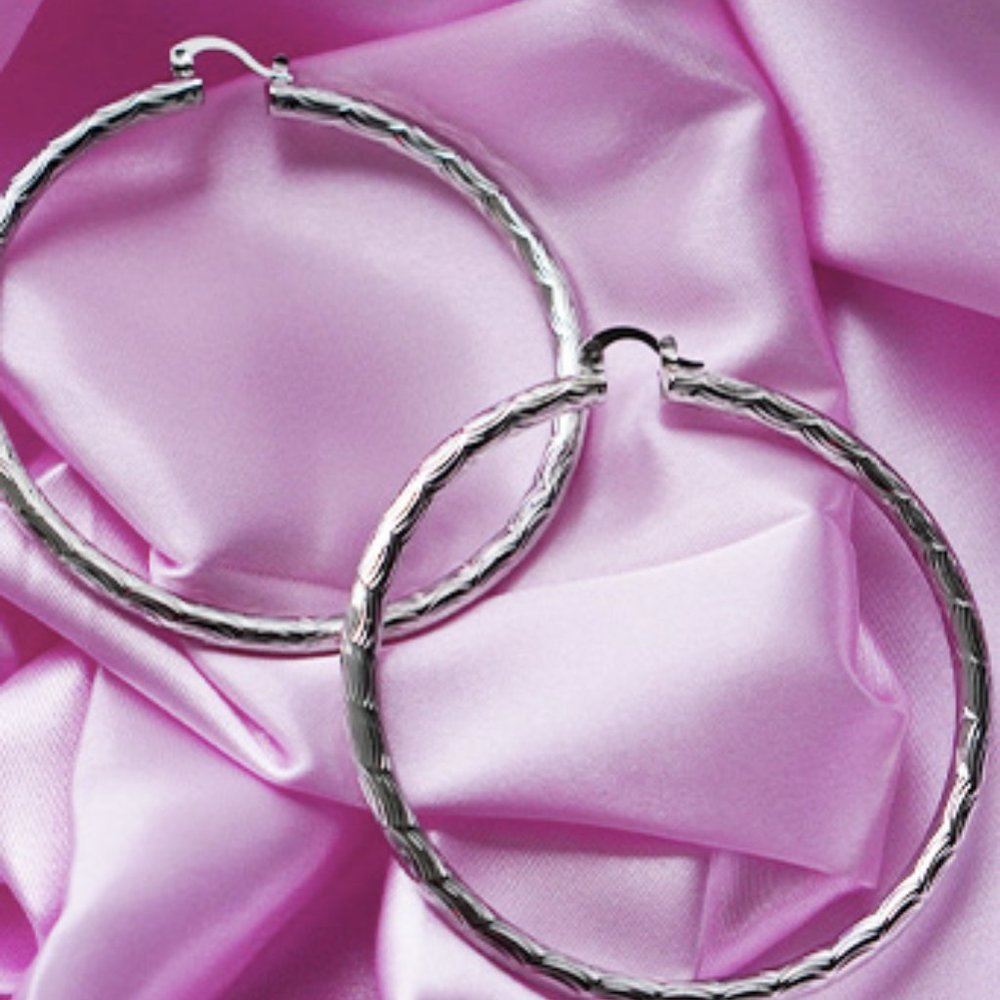White Gold Plated Hoop Earrings